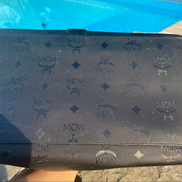 Vintage MCM Black Satchel Monogram Handbag - Picture 4 of 13